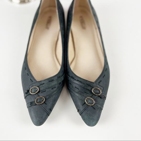 Seychelles Leather/Suede Pointed Toe Flats with Stitching & Buckle Design Size 8 - Picture 9 of 11